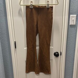Girls’ Brown suede Flared Pants
